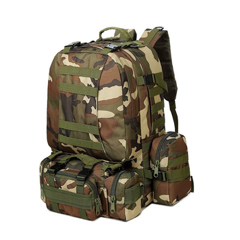 Рюкзак тактический камуфляжный армейский зеленый 56 литров з сумочками