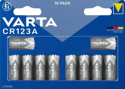Батарейка Varta CR 123A Lithium BLI 10 шт (6205301461) (4008496995608)