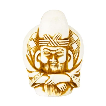 Статуэтка Нэцкэ Фукурокудзю Netsuke Гипс 4,6x3,3x2,4 см Бежевый (00679)