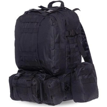 Рюкзак тактический рейдовый с подсумками Zelart 7100 50 литров Black