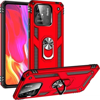 Чохол Shield для Xiaomi Redmi 10C протиударний бампер з підставкою кільцем Red
