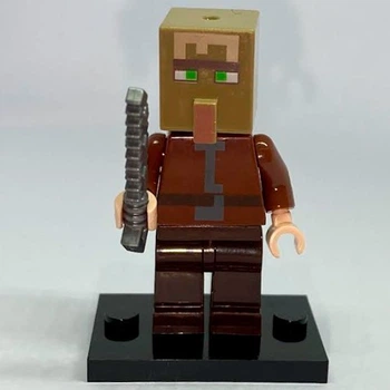 Фигурка iBlock Деревенский житель с мечом Майнкрафт Villager Minecraft 4.5 см