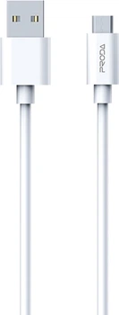 Кабель Proda PD-B72m microUSB 2.4А с передачей данных в 480 Мбит/с White (PD-B72m-WHT)