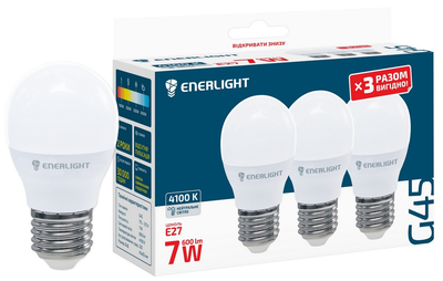 Светодиодная лампа Enerlight G45 7Вт 4100K E27 3 шт