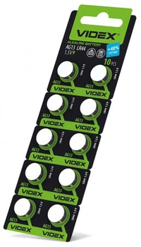 Батарейки Videx AG13, LR44, A76, GP76A, 357, SR44W (10bl)
