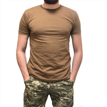 Армейская тактическая мужская футболка зсу однотонная койот размер S 42-44