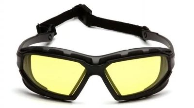Тактические очки баллистические с уплотнителем Pyramex Highlander-PLUS (amber) Anti-Fog желтые