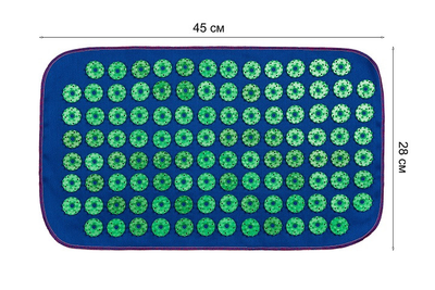 Акупунктурний килимок Універсал Аплікатор Кузнєцова № 108 45х28 см Синьо-зелений