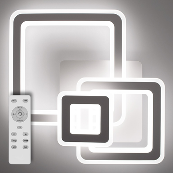 Люстра светодиодная потолочная LUMINARIA TRIPLEX SQUARE 124W S600 WHITE 220V IP20, LED светильник с пультом ДУ