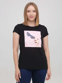 Футболка женская Monte Cervino MC7029 L-XL Черная с разноцветным (7800000036428)