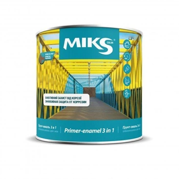 Грунт-емаль MIKS Color 3 в 1 0.8 кг графіт