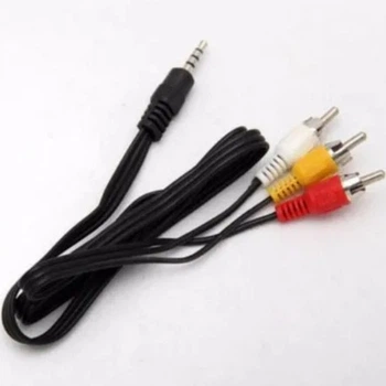 Аудіо відео кабель 3x RCA AV (тато) - 3.5мм джек (тато), довжина 1.5м тюльпан-mini jack 533571628