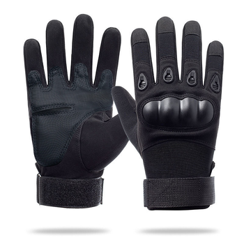 Тактические полнопалые перчатки (велоперчатки, мотоперчатки) Eagle Tactical ET-12 Black Размер XL