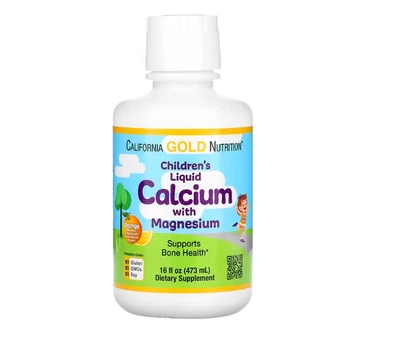 Жидкий кальций с магнием для детей California Gold Nutrition апельсин, 473 мл (16 жидк. унций)