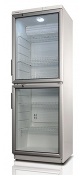 Холодильная витрина SNAIGE CD35DM-S300C, 173х60х60см, 2 двери, 350л, D, ST, Полок - 5;, бутылок.- 154шт, Белый (CD35DM-S300C)