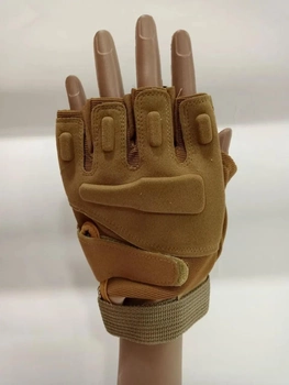 Перчатки беспалые с защитой XL койот 043-5-2022
