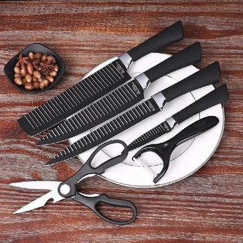 Набір кухонних ножів 6 штук із нержавіючої сталі Zepter Набір ножів з ножицями