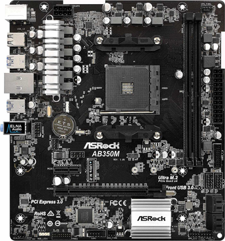 Материнская плата AsRock AB350M (sAM4, AMD B350, 3xPCIe 3.0 x16), б/у