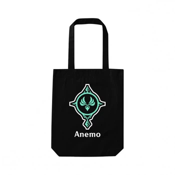 Екосумка Шоппер Стихія Анемо Геншин Імпакт Чорна (16013)