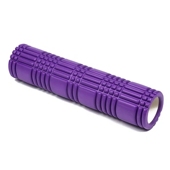 Массажный валик WLS Grid Roller 60 см (цилиндр) фиолетовый для триггерных точек (trigger point) МФР массажер для спины, ног, рук, шеи (WLGR60V)