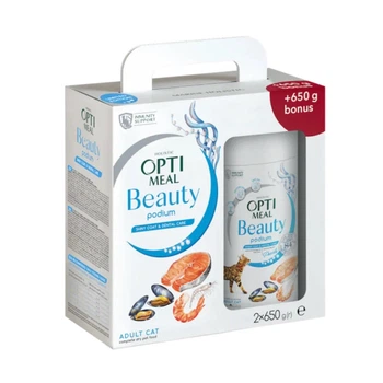 Сухий Корм OPTIMEAL Beauty Podium корм для кішок на основі морепродуктів 650+650 г (4820215367882) (367882)A
