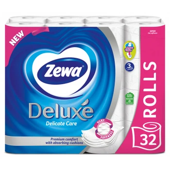 Туалетная бумага Zewa Deluxe белая 3 слоя 32 рулона (7322541343181)