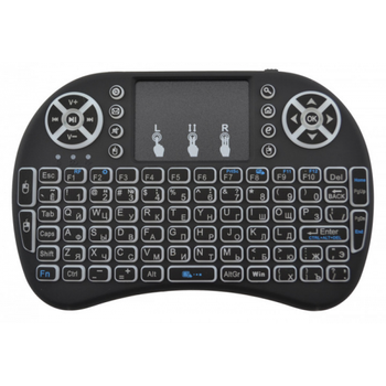 Аккумуляторная беспроводная клавиатура с тачпадом для SmartTV телевизора Kronos Mini i8 RUS подсветкой с русскими буквами (par_i8)