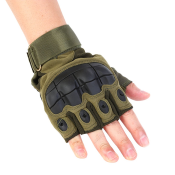 Тактические перчатки без пальцев, беспалые, Олива, размер XЛ (1907224202)