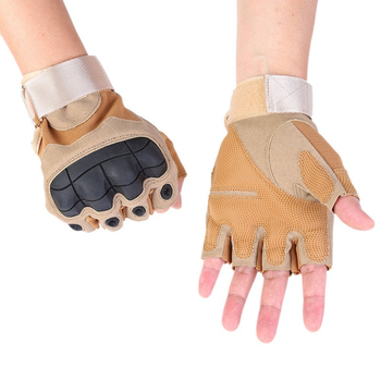 Тактичні перчатки без пальців, безпалі, Пісочні, розмір XЛ (1907224206)