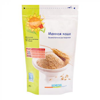Каша Remedia Манна безмолочна від 5 місяців 200 гр