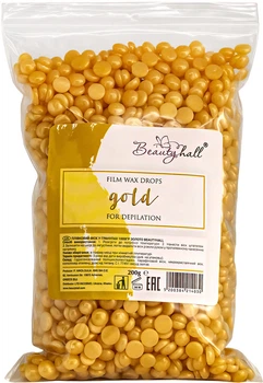 Пленочный воск для депиляции BeautyHall Hot Film Wax Gold золото 200 г (5200384214030)