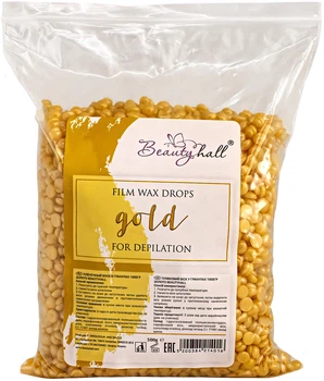 Пленочный воск для депиляции BeautyHall Hot Film Wax Gold золото 500 г (5200384214016)
