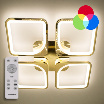 Світильник світлодіодний з пультом ДУ LOOK RGB 100W 4Q 550/90 GOLD/OPAL 220V IP20