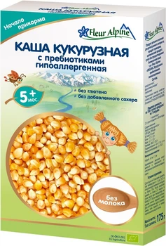 Безмолочна органічна каша Fleur Alpine кукурудзяна з пребіотиками гіпоалергенна 175 г (4006303632074)