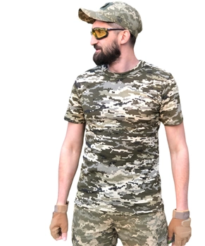 Футболка ЗСУ пиксель ММ14, военная тактическая мужская футболка размер 52
