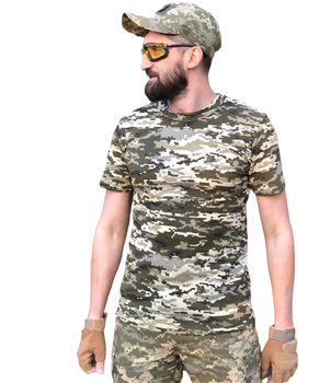 Футболка ЗСУ пиксель ММ14, военная тактическая мужская футболка размер 58