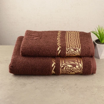 Набор полотенец для сауны 2шт GM Textile 50х90см, 70х140см Caesar 450г/м2 (Коричневый)