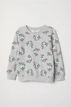 Свитшот серый принт единорогов H&M 92см (40006273)