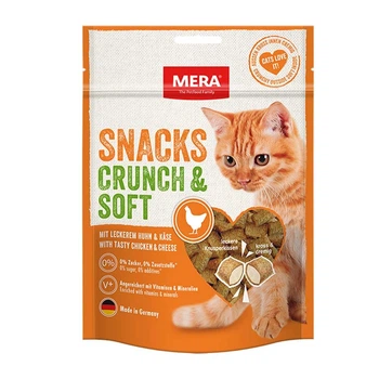 Лакомство для кошек снеки с курицей и сыром MERA SNACKS Crunch & Soft Huhn&Käse 200 г
