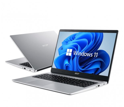 Ноутбук Acer Aspire 3 / Athlon 3050U, 2 ядра / 8 GB RM / SATA III 64 GB + M.2 PCIe 240 GB / серебристый