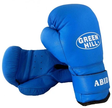 Перчатки бокс GREEN HILL ABID кожа синий 10oz