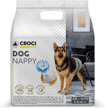 Подгузники для собак 40-62 см Croci Dog nappy XXL 10 шт/уп