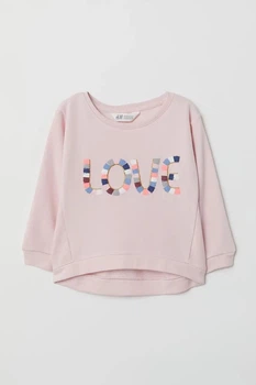 Свитшот розовый Love H&M 122-128см (40006295)