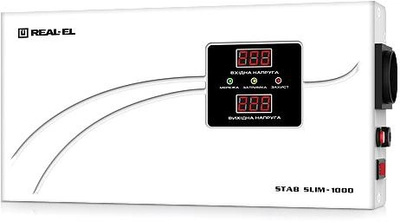 Стабилизатор напряжения Real-El Stab Slim-1000 White (EL122400007)