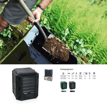 Компостер 380L Чёрный 82 x 72 x 72cm Prosperplast(IKST380C-S411)
