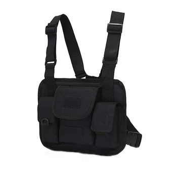 Сумка на плече для велоспорту, подорожей, туризму Tactical Chest Bag Black
