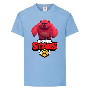 Футболка дитяча Бравл Старс Ведмідь Ніти (Brawl Stars Nolan) світло блакитна 104 см