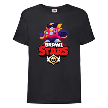 Футболка детская Бравл Старс Вольт (Brawl Stars Surge) черная 128 см