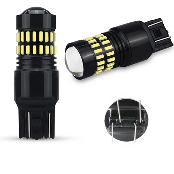 Светодиодная лампа 7443 T20 W21/5W W3x16q 48SMD 4014 12V 980Lm с линзой и драйвером Белая Autoexpect (21514)