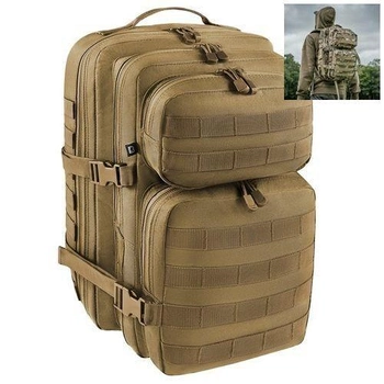Рюкзак тактический Brandit US Cooper 40л; 52х30х32см. MOLLE. Рюкзак для военных Брендит 8008.70. Coyote.